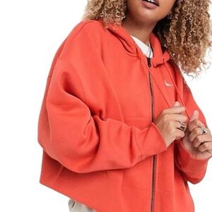 Oversized Cropped Nike Zip-up Hoodie